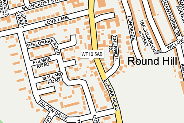 WF10 5AB map - OS OpenMap – Local (Ordnance Survey)