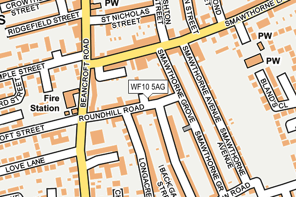 WF10 5AG map - OS OpenMap – Local (Ordnance Survey)