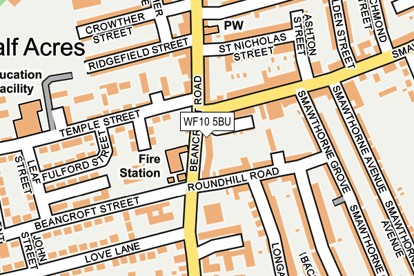 WF10 5BU map - OS OpenMap – Local (Ordnance Survey)