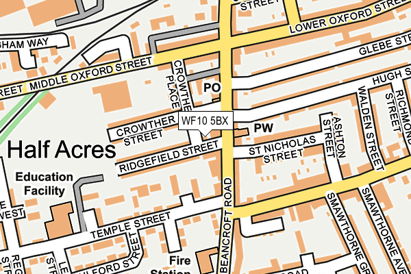WF10 5BX map - OS OpenMap – Local (Ordnance Survey)