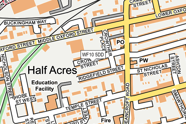 WF10 5DD map - OS OpenMap – Local (Ordnance Survey)