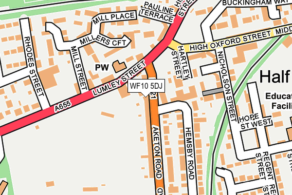 WF10 5DJ map - OS OpenMap – Local (Ordnance Survey)