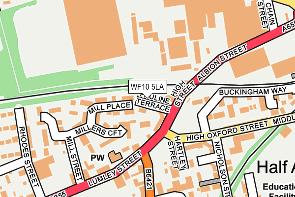 WF10 5LA map - OS OpenMap – Local (Ordnance Survey)