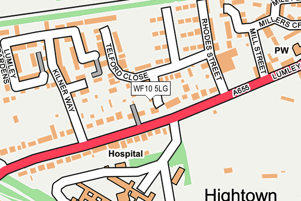 WF10 5LG map - OS OpenMap – Local (Ordnance Survey)