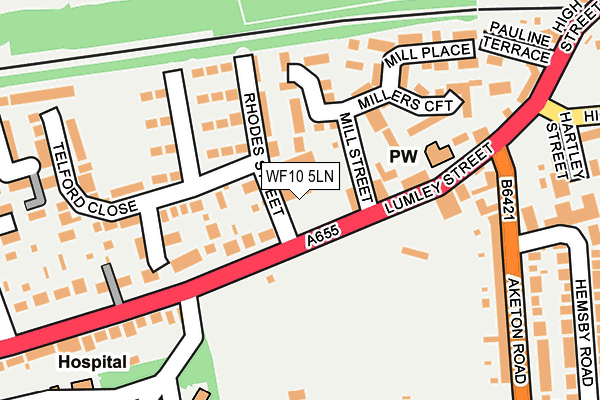 WF10 5LN map - OS OpenMap – Local (Ordnance Survey)