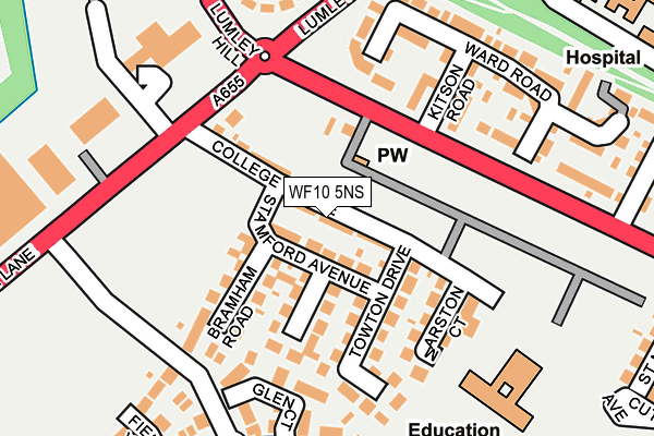 WF10 5NS map - OS OpenMap – Local (Ordnance Survey)