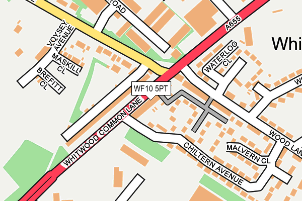 WF10 5PT map - OS OpenMap – Local (Ordnance Survey)