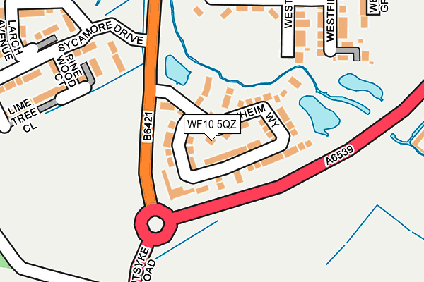 WF10 5QZ map - OS OpenMap – Local (Ordnance Survey)