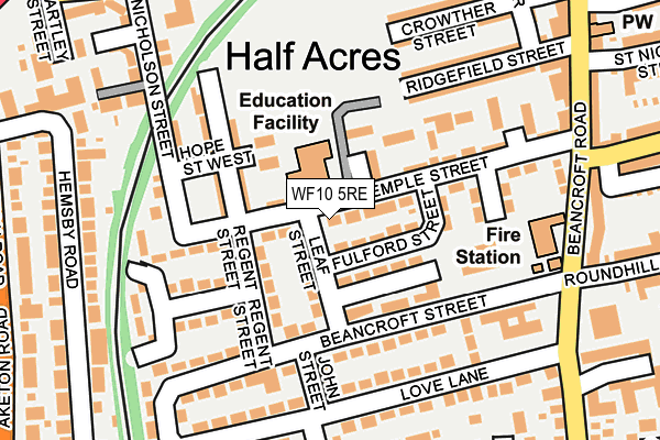 WF10 5RE map - OS OpenMap – Local (Ordnance Survey)