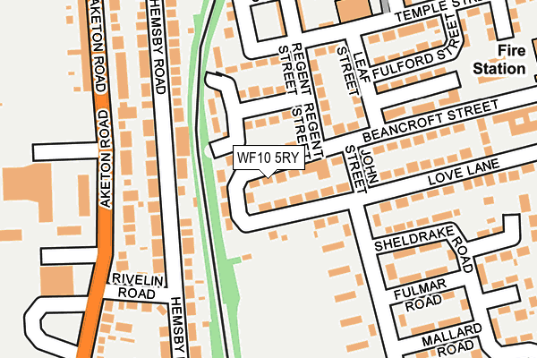 WF10 5RY map - OS OpenMap – Local (Ordnance Survey)