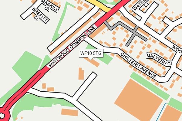 WF10 5TG map - OS OpenMap – Local (Ordnance Survey)