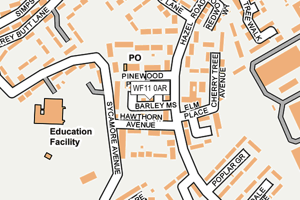 WF11 0AR map - OS OpenMap – Local (Ordnance Survey)