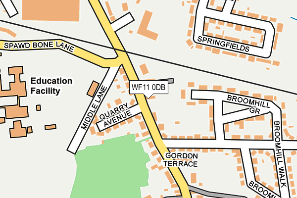 WF11 0DB map - OS OpenMap – Local (Ordnance Survey)