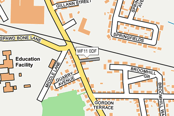 WF11 0DF map - OS OpenMap – Local (Ordnance Survey)