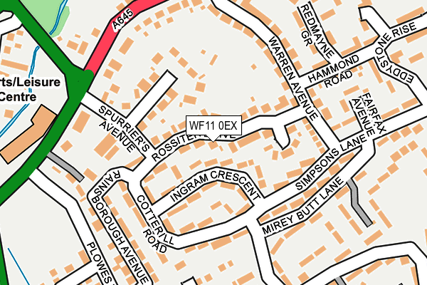 WF11 0EX map - OS OpenMap – Local (Ordnance Survey)