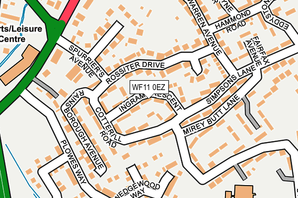 WF11 0EZ map - OS OpenMap – Local (Ordnance Survey)