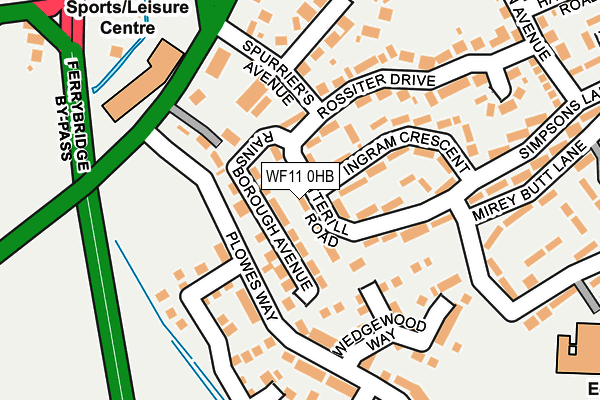 WF11 0HB map - OS OpenMap – Local (Ordnance Survey)