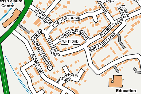 WF11 0HD map - OS OpenMap – Local (Ordnance Survey)