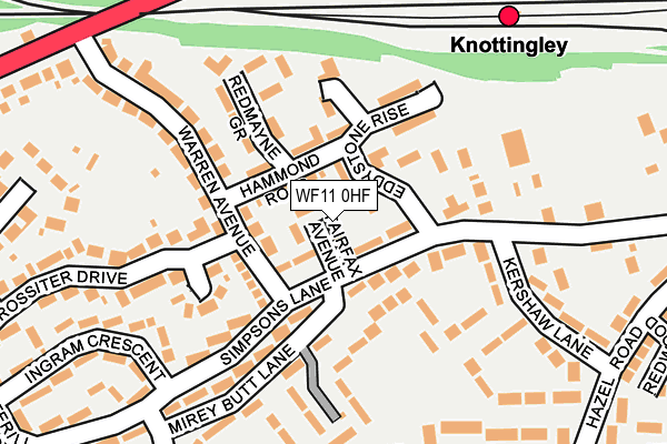 WF11 0HF map - OS OpenMap – Local (Ordnance Survey)