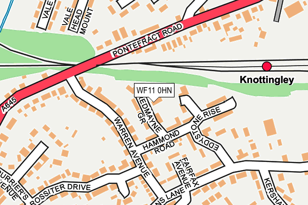 WF11 0HN map - OS OpenMap – Local (Ordnance Survey)