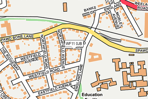 WF11 0JB map - OS OpenMap – Local (Ordnance Survey)