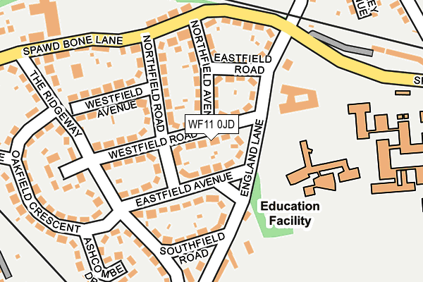 WF11 0JD map - OS OpenMap – Local (Ordnance Survey)