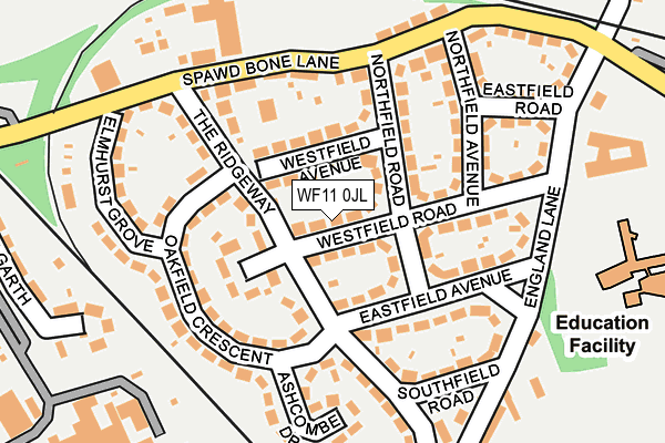 WF11 0JL map - OS OpenMap – Local (Ordnance Survey)