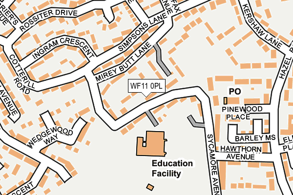 WF11 0PL map - OS OpenMap – Local (Ordnance Survey)