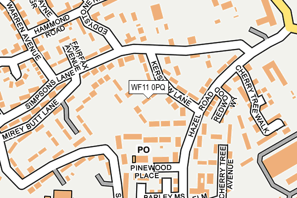 WF11 0PQ map - OS OpenMap – Local (Ordnance Survey)