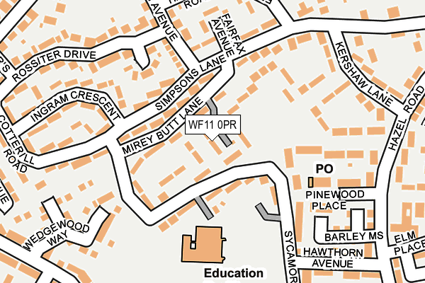 WF11 0PR map - OS OpenMap – Local (Ordnance Survey)