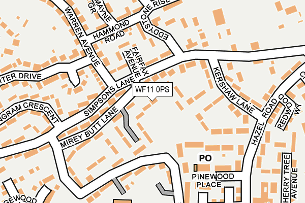 WF11 0PS map - OS OpenMap – Local (Ordnance Survey)