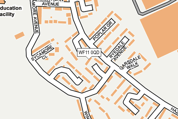 WF11 0QD map - OS OpenMap – Local (Ordnance Survey)