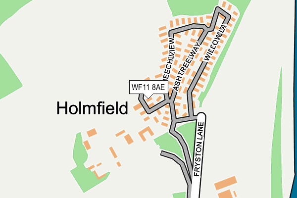 WF11 8AE map - OS OpenMap – Local (Ordnance Survey)