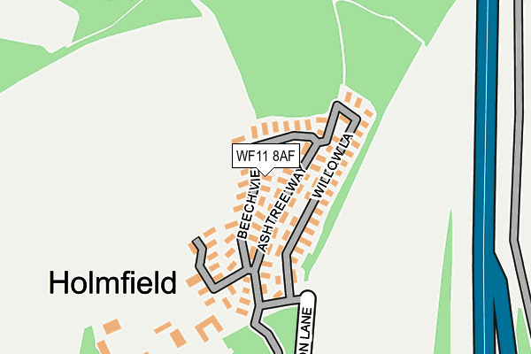 WF11 8AF map - OS OpenMap – Local (Ordnance Survey)