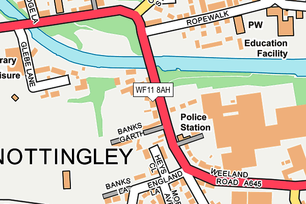 WF11 8AH map - OS OpenMap – Local (Ordnance Survey)