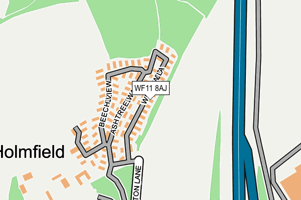 WF11 8AJ map - OS OpenMap – Local (Ordnance Survey)