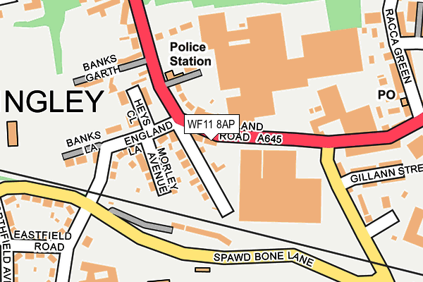 WF11 8AP map - OS OpenMap – Local (Ordnance Survey)