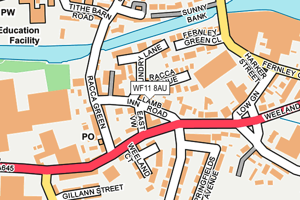 WF11 8AU map - OS OpenMap – Local (Ordnance Survey)