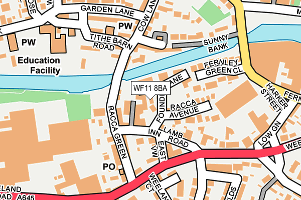 WF11 8BA map - OS OpenMap – Local (Ordnance Survey)