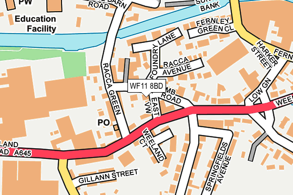 WF11 8BD map - OS OpenMap – Local (Ordnance Survey)