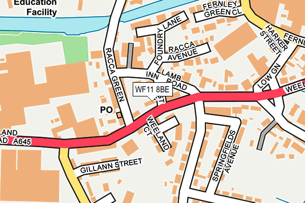 WF11 8BE map - OS OpenMap – Local (Ordnance Survey)