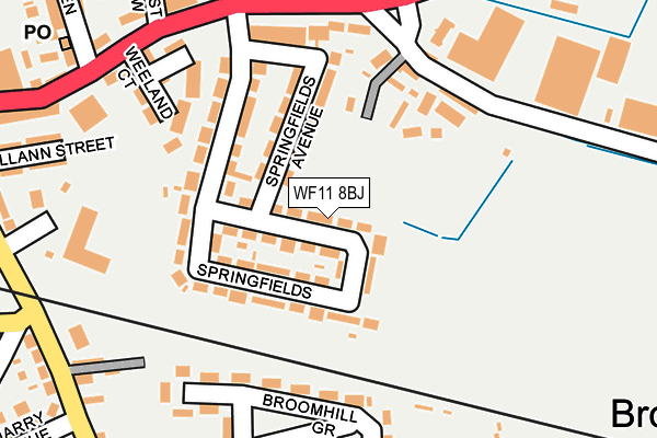 WF11 8BJ map - OS OpenMap – Local (Ordnance Survey)