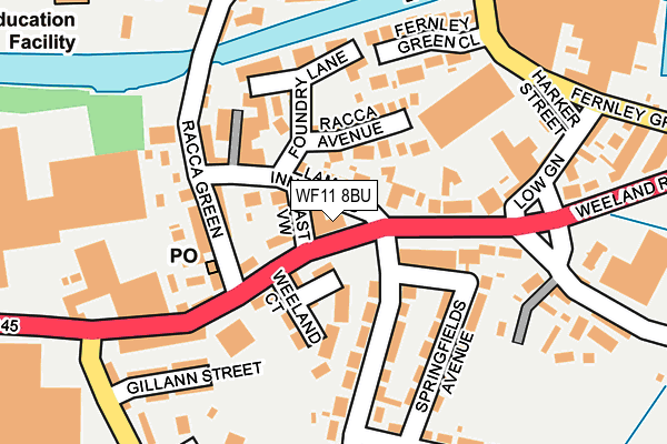 WF11 8BU map - OS OpenMap – Local (Ordnance Survey)