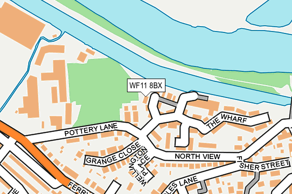 WF11 8BX map - OS OpenMap – Local (Ordnance Survey)