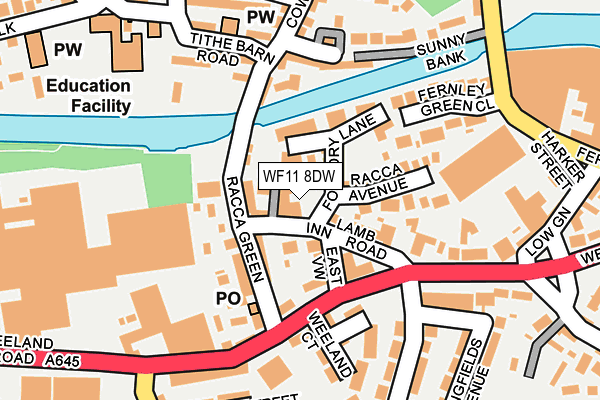 WF11 8DW map - OS OpenMap – Local (Ordnance Survey)