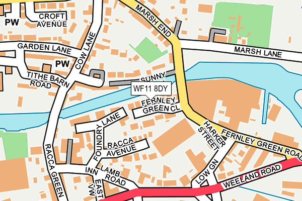 WF11 8DY map - OS OpenMap – Local (Ordnance Survey)