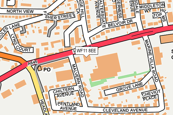 WF11 8EE map - OS OpenMap – Local (Ordnance Survey)