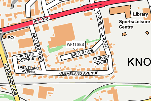 WF11 8ES map - OS OpenMap – Local (Ordnance Survey)