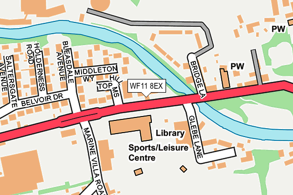 WF11 8EX map - OS OpenMap – Local (Ordnance Survey)