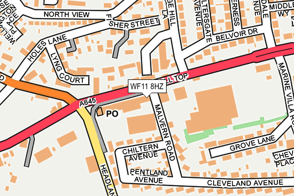 WF11 8HZ map - OS OpenMap – Local (Ordnance Survey)